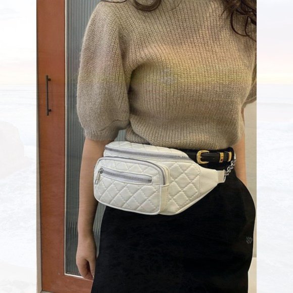 New Quilted Multi Zip Fanny Pack 194 - Picture 3 of 4